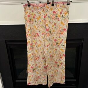 Victoria’s Secret Floral Cotton Smocked Waist Lounge Pants – Size Medium